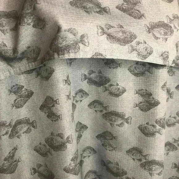 Weatherproof Mens XXL Blue Gray Fishing Print Shirt Vented Rip Stop - Picture 7 of 7